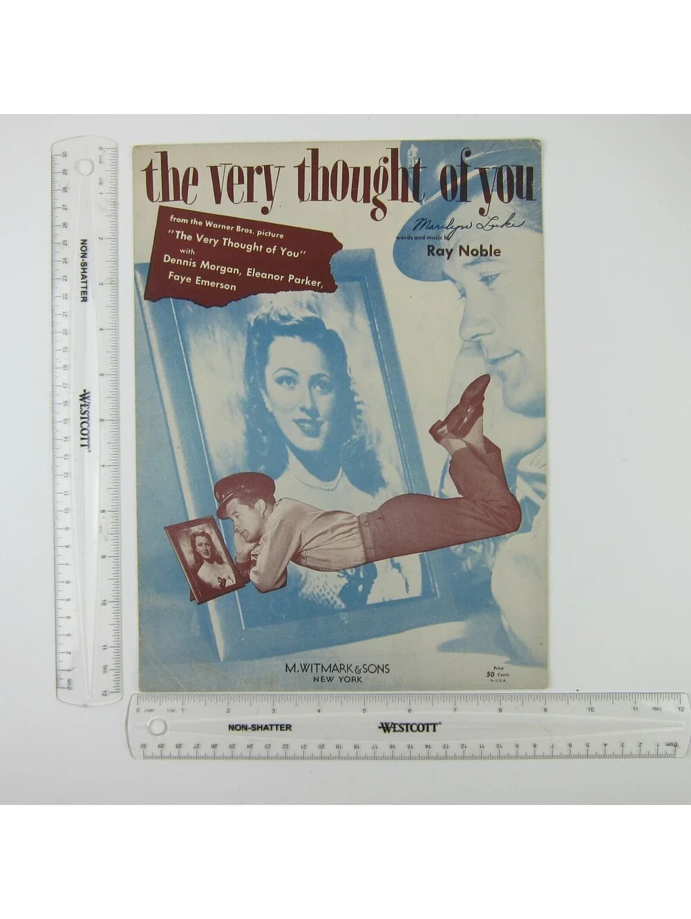 Sheet Music The Very Thought Of You Ray Noble Dennis Morgan Eleanor Parker 1934
